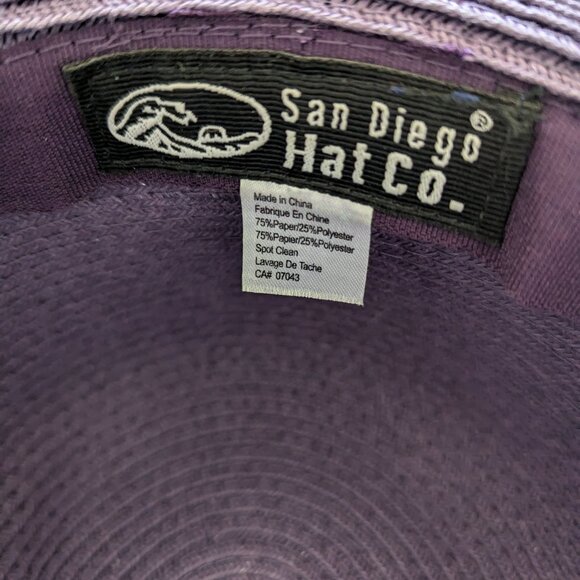 San Diego Hat Co purple wide brim hat, XL sun hat pool lounging shade hat - Picture 5 of 6